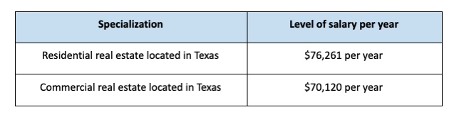 how much does a real estate agent make in texas